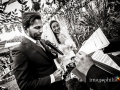 Gli sposi durante il matrimonio laico-umanista celebrato a La Collinetta Eventi di Vermicino (Roma)