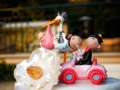 Cake topper e cicogna al ristorante La Foresta, Rocca di Papa
