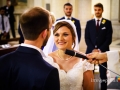 Dichiarazione dei consensi durante il matrimonio nella chiesa di Santa Maria Madre della Divina Grazia a Grottaferrata