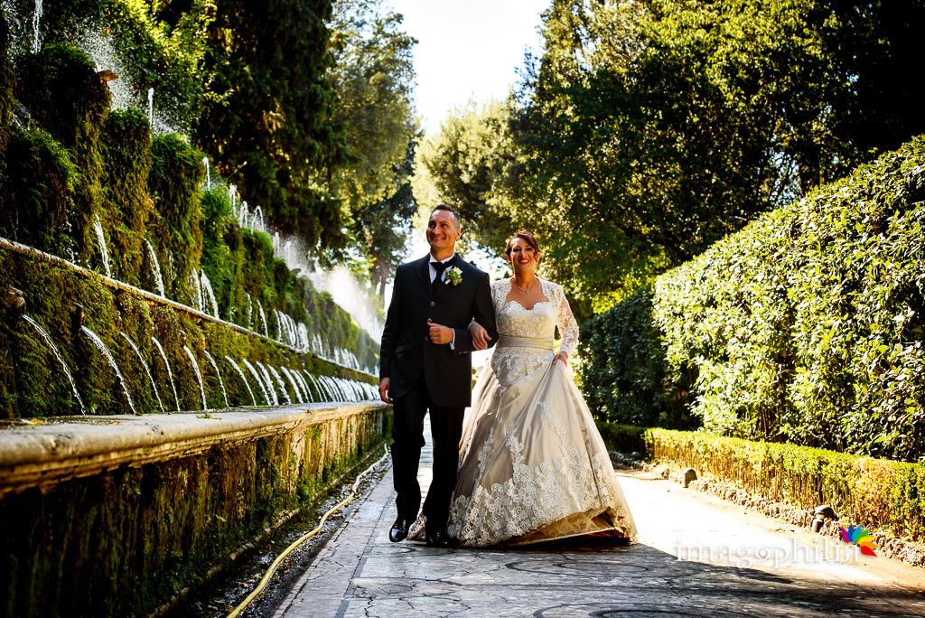 Passeggiata, dopo il matrimonio, a Villa d'Este a Tivoli / 2