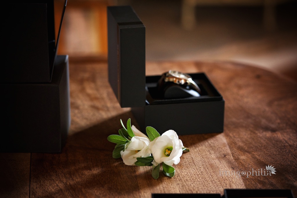 Dettaglio della boutonniere dello sposo